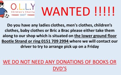 Items needed for our charity shop